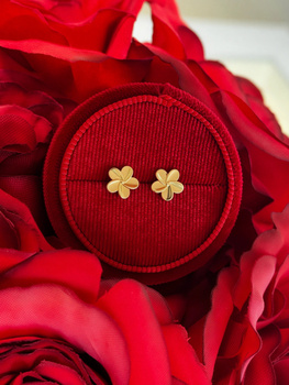 Złote kolczyki kwiatuszki