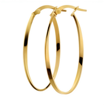 Złote owalne kolczyki skręcane 