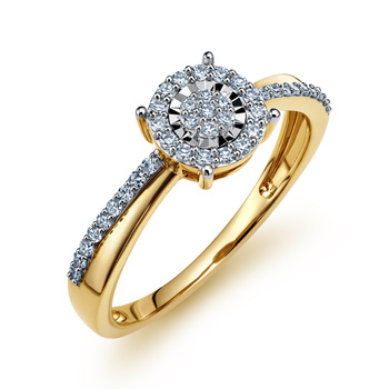 Pierścionek zaręczynowy z diamentami 0,21ct