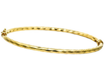 Złota bransoletka sztywna diamentowana