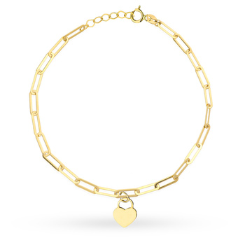 Złota bransoletka z sercem w kształcie kłódki 
